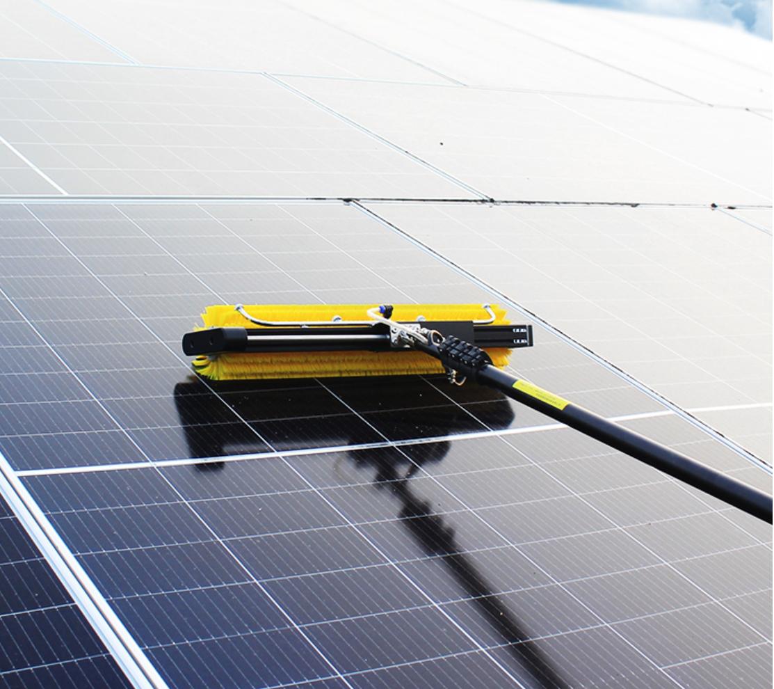 Brushes for solar module cleaning lines